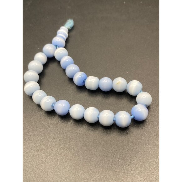 Lot of 3 Spiritual Beaded Bracelets Blue Jadeite Cats Eye Glass Wood Hamsa - Picture 7 of 8